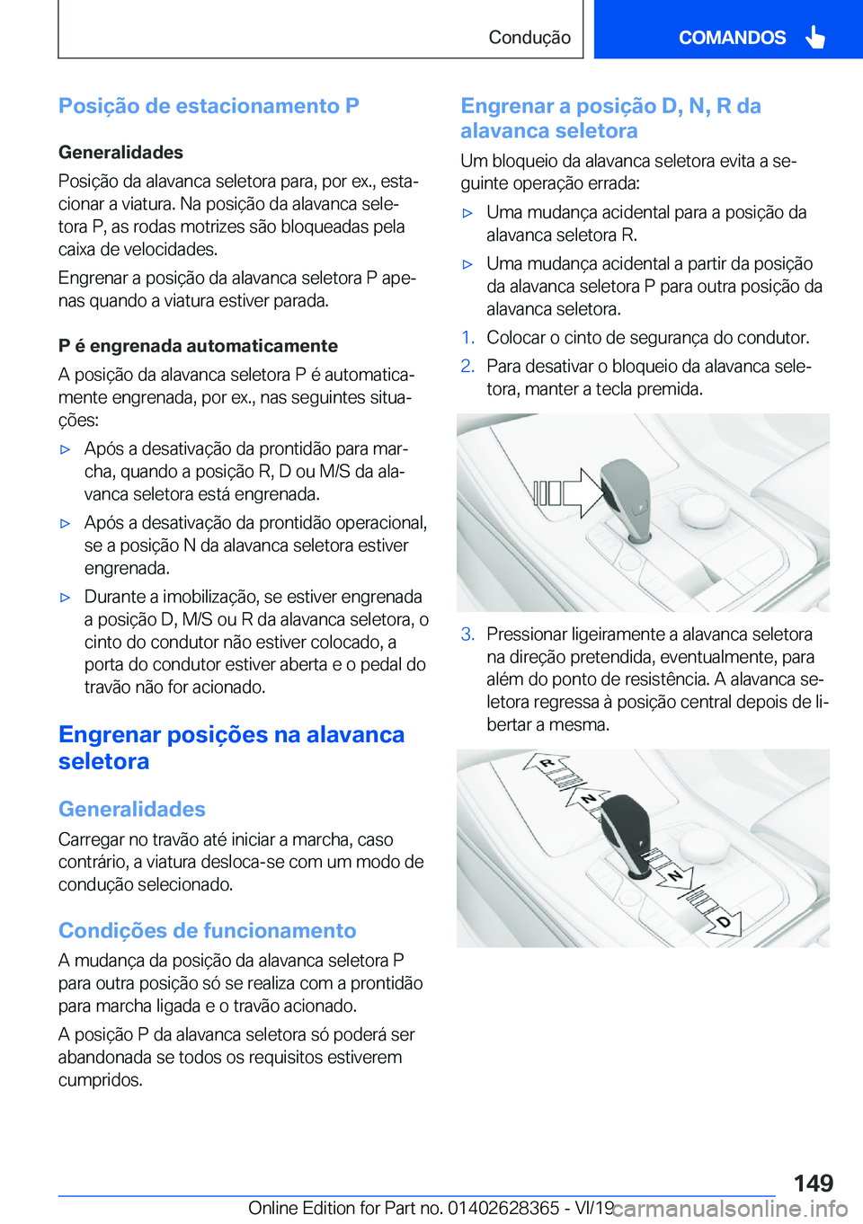 BMW 8 SERIES COUPE 2020  Manual do condutor (in Portuguese) �P�o�s�i�