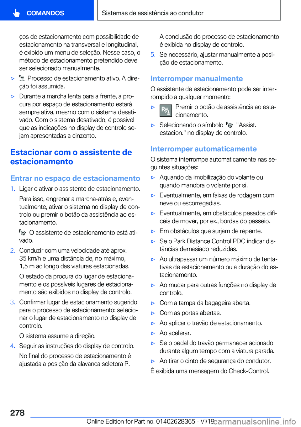 BMW 8 SERIES COUPE 2020  Manual do condutor (in Portuguese) �