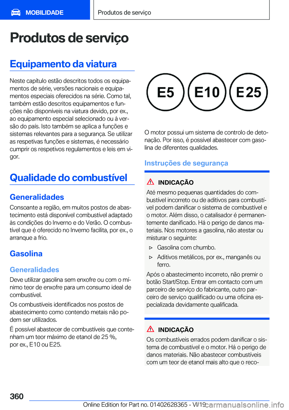 BMW 8 SERIES COUPE 2020  Manual do condutor (in Portuguese) �P�r�o�d�u�t�o�s��d�e��s�e�r�v�i�