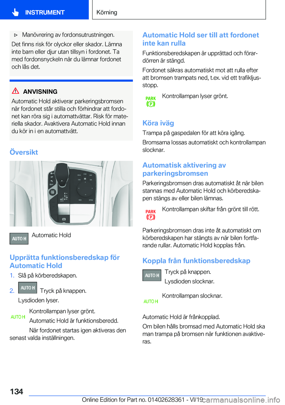 BMW 8 SERIES COUPE 2020  InstruktionsbÖcker (in Swedish) 'x�M�a�n�