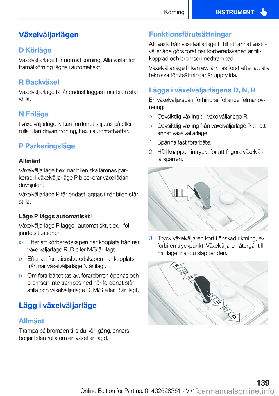 BMW 8 SERIES COUPE 2020  InstruktionsbÖcker (in Swedish) �V�ä�x�e�l�v�ä�l�j�a�r�l�ä�g�e�n�D��K�