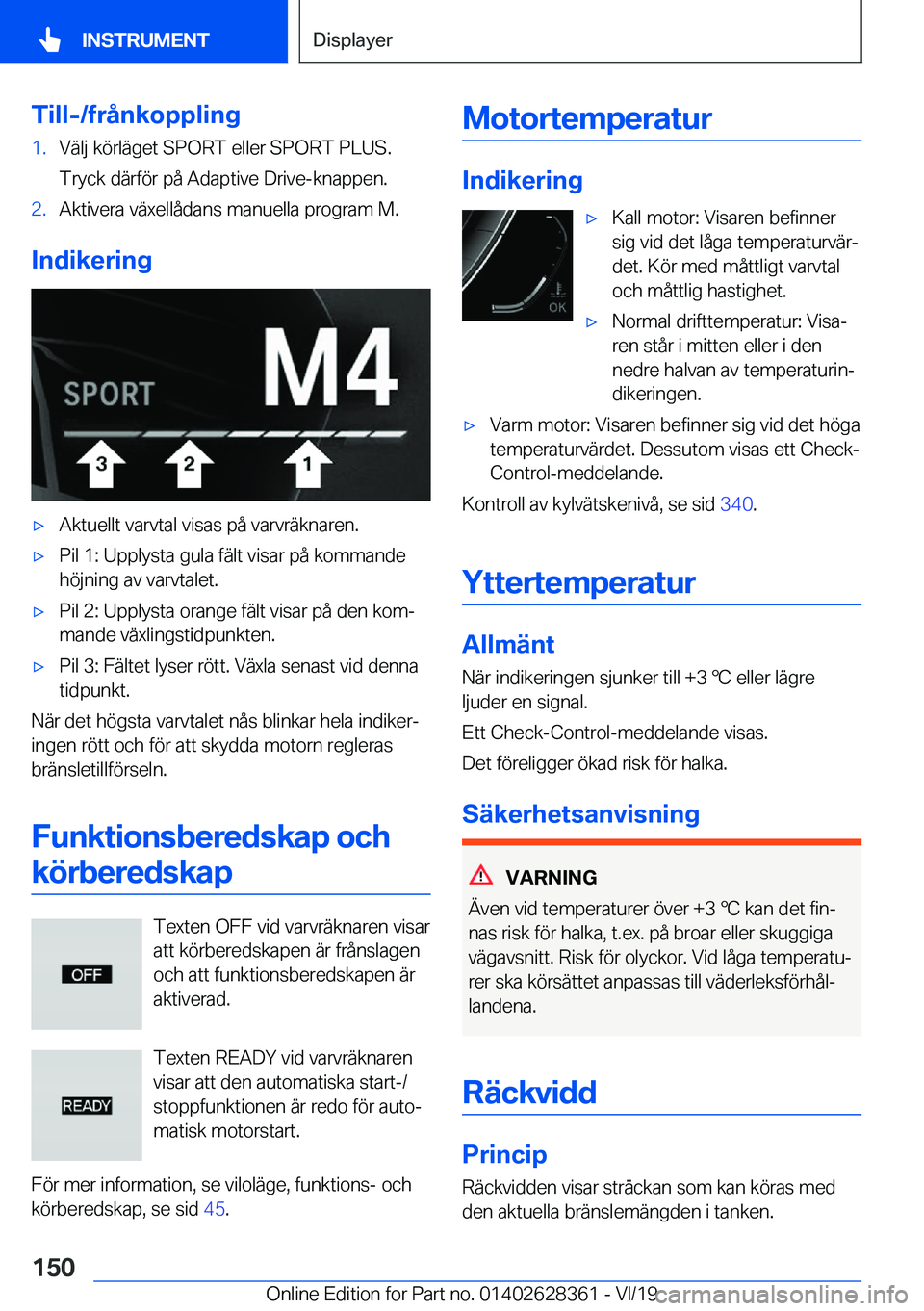 BMW 8 SERIES COUPE 2020  InstruktionsbÖcker (in Swedish) �T�i�l�l�-�/�f�r�å�n�k�o�p�p�l�i�n�g�1�.�V�ä�l�j��k�