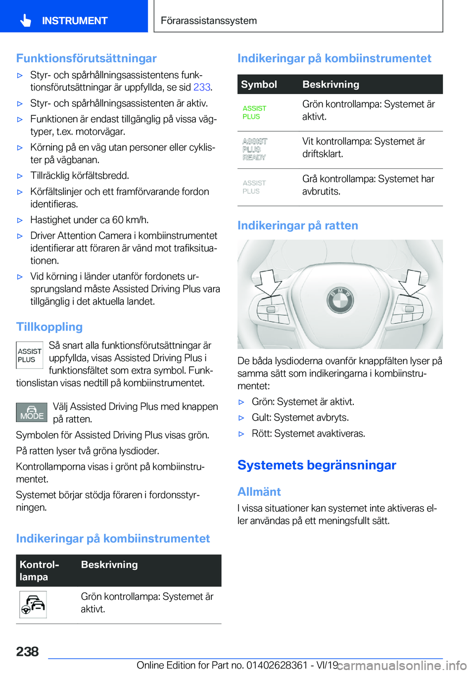BMW 8 SERIES COUPE 2020  InstruktionsbÖcker (in Swedish) �F�u�n�k�t�i�o�n�s�f�