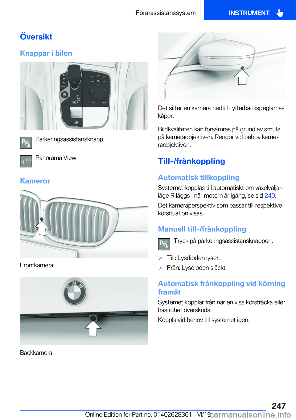 BMW 8 SERIES COUPE 2020  InstruktionsbÖcker (in Swedish) �