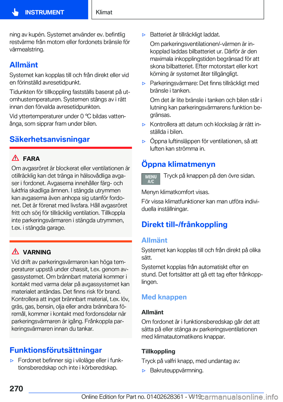 BMW 8 SERIES COUPE 2020  InstruktionsbÖcker (in Swedish) �n�i�n�g��a�v��k�u�p�