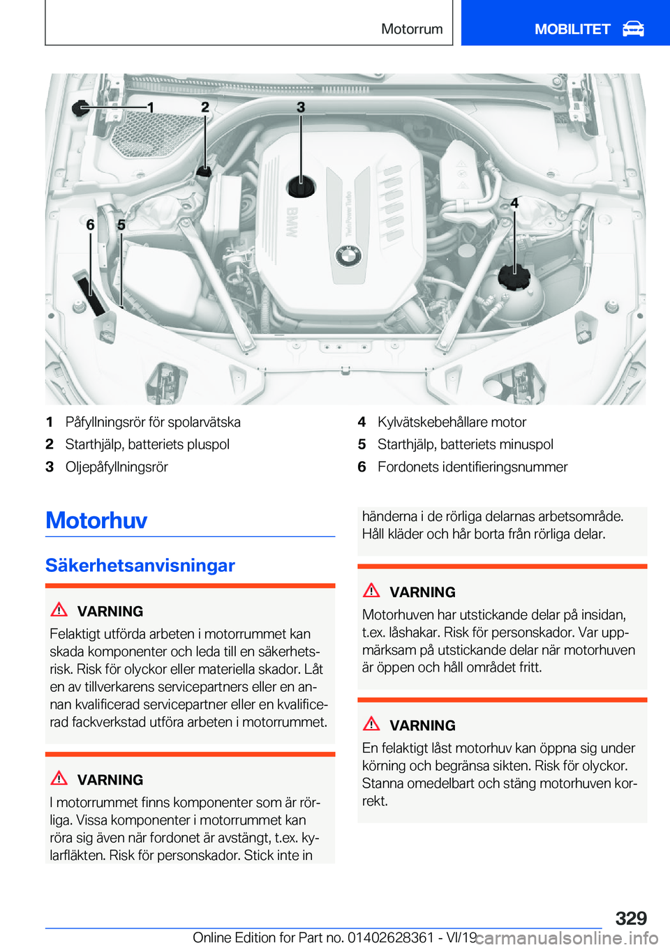 BMW 8 SERIES COUPE 2020  InstruktionsbÖcker (in Swedish) �1�P�å�f�y�l�l�n�i�n�g�s�r�