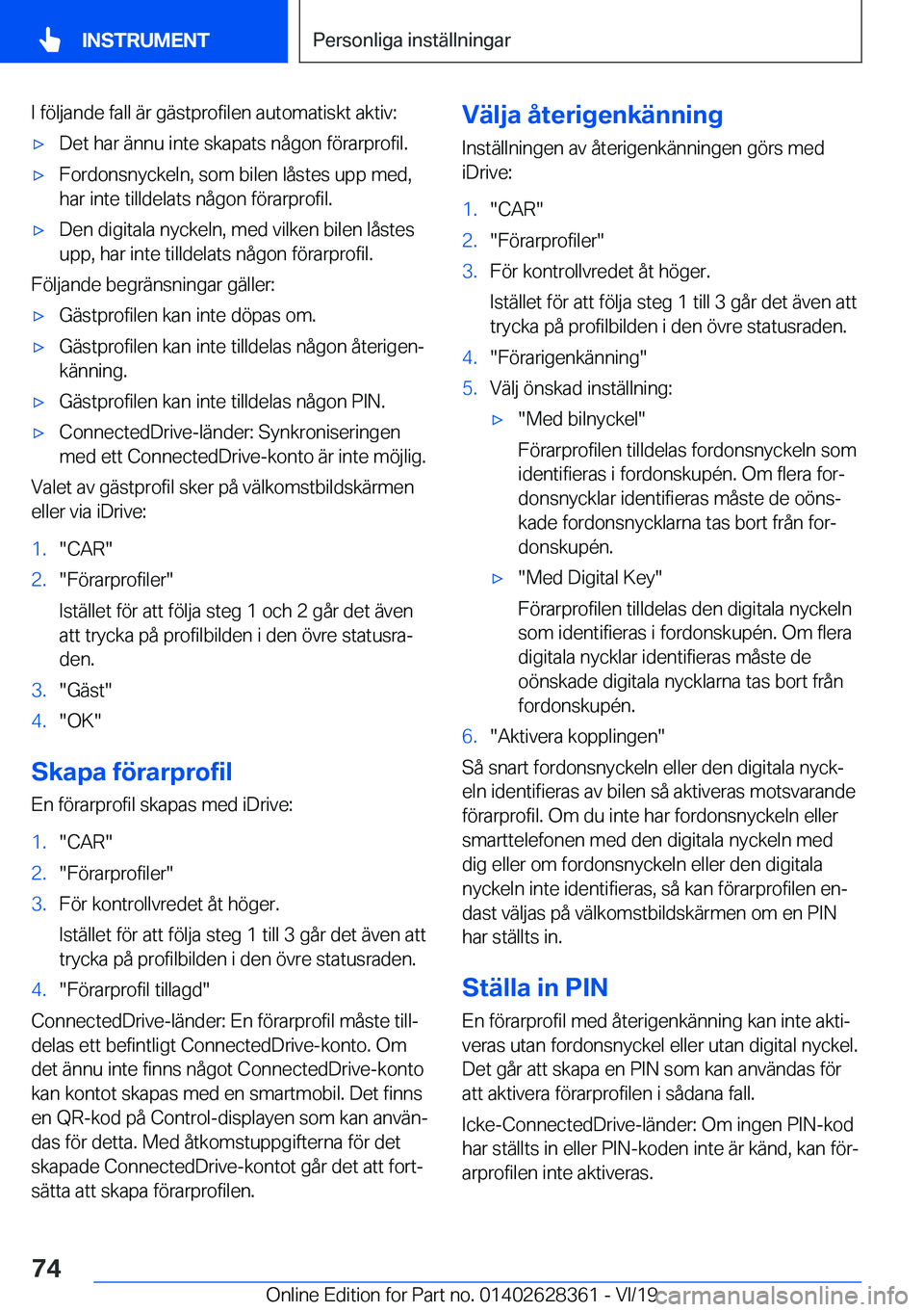 BMW 8 SERIES COUPE 2020  InstruktionsbÖcker (in Swedish) �I��f�