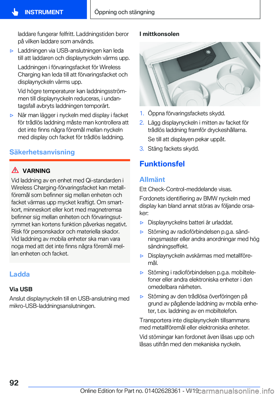 BMW 8 SERIES COUPE 2020  InstruktionsbÖcker (in Swedish) �l�a�d�d�a�r�e��f�u�n�g�e�r�a�r��f�e�l�f�r�i�t�t�.��L�a�d�d�n�i�n�g�s�t�i�d�e�n��b�e�r�o�r
�p�å��v�i�l�k�e�n��l�a�d�d�a�r�e��s�o�m��a�n�v�ä�n�d�s�.'x�L�a�d�d�n�i�n�g�e�n��v�i�a��U�S�B�