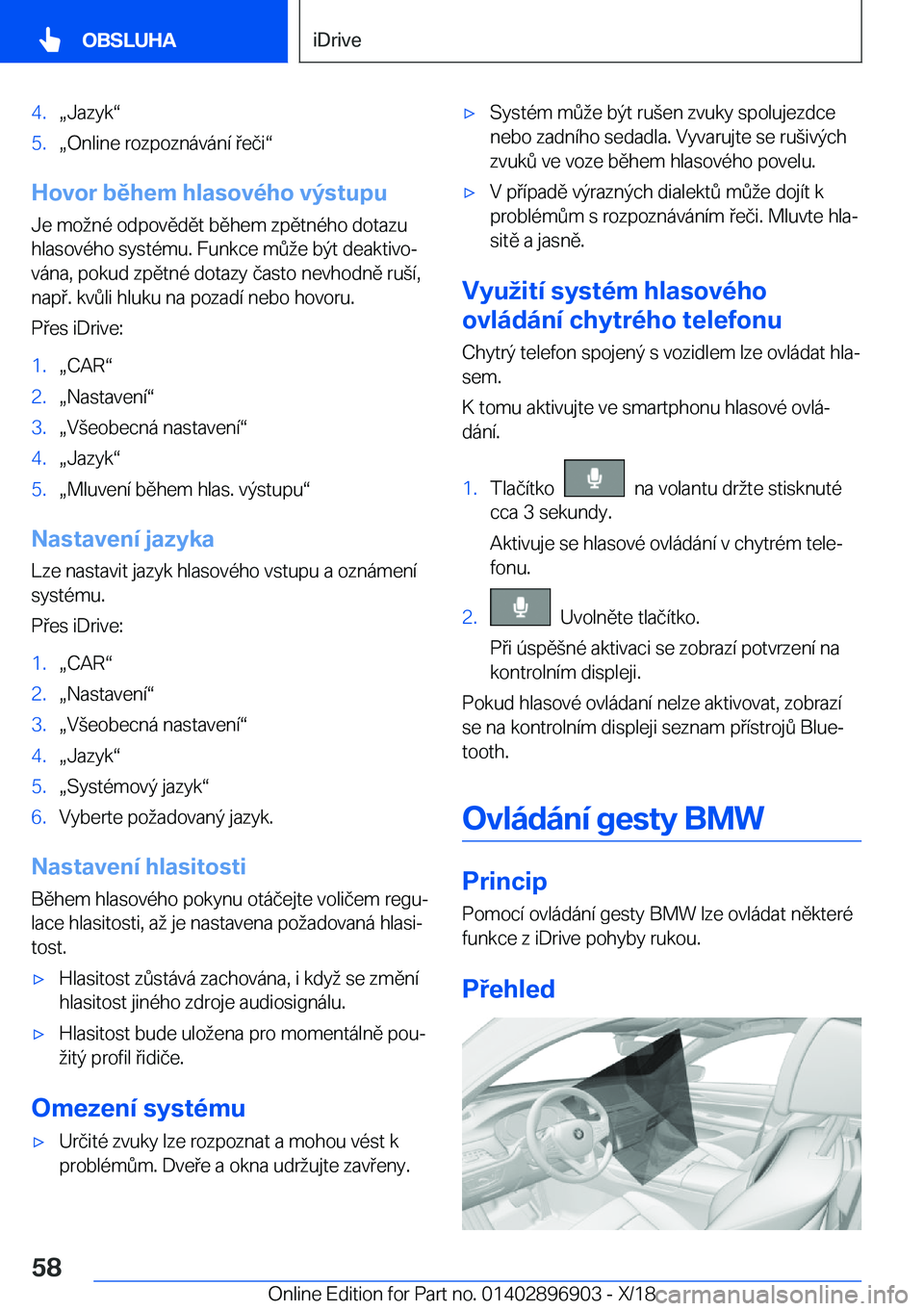 BMW 8 SERIES COUPE 2019  Návod na použití (in Czech) �4�.x�J�a�z�y�kv�5�.x�O�n�l�i�n�e��r�o�z�p�o�z�n�