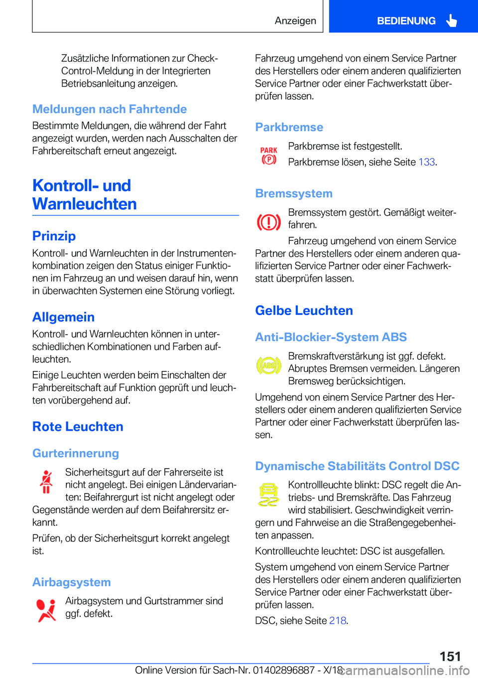 BMW 8 SERIES COUPE 2019  Betriebsanleitungen (in German) �Z�u�s�