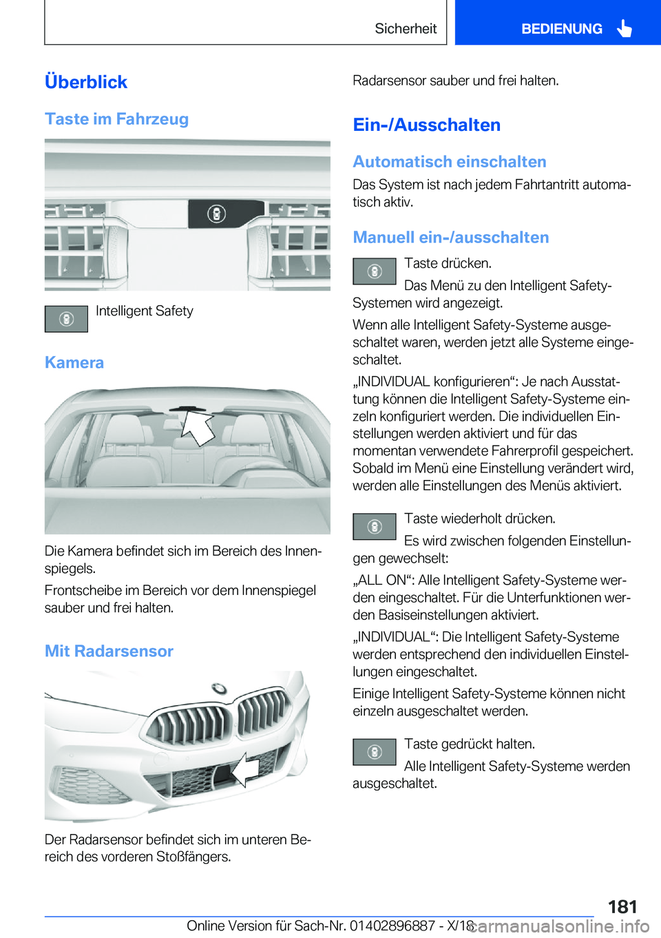 BMW 8 SERIES COUPE 2019  Betriebsanleitungen (in German) �