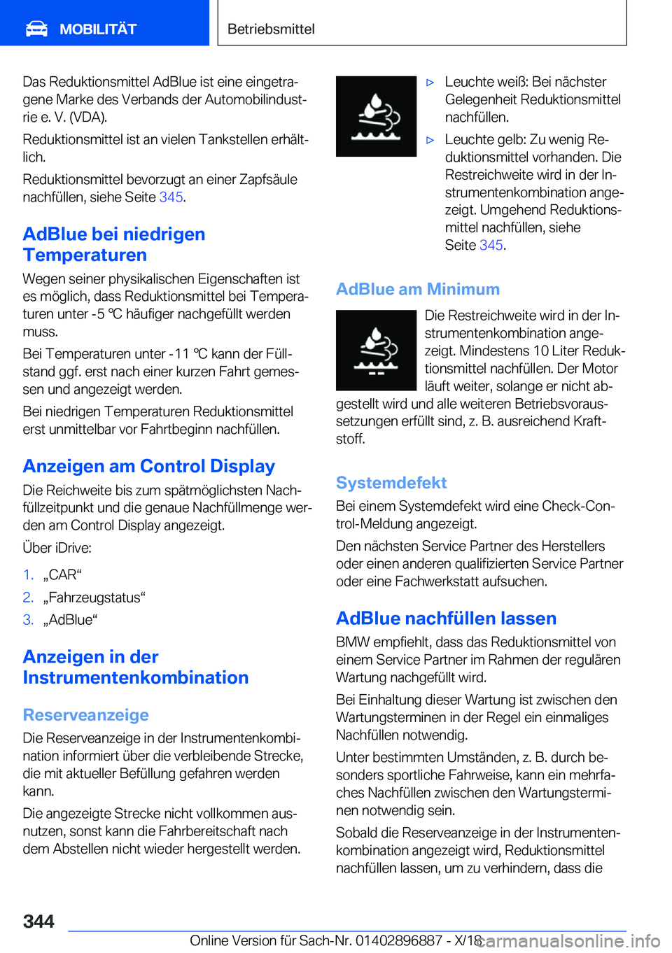 BMW 8 SERIES COUPE 2019  Betriebsanleitungen (in German) �D�a�s��R�e�d�u�k�t�i�o�n�s�m�i�t�t�e�l��A�d�B�l�u�e��i�s�t��e�i�n�e��e�i�n�g�e�t�r�aj�g�e�n�e��M�a�r�k�e��d�e�s��V�e�r�b�a�n�d�s��d�e�r��A�u�t�o�m�o�b�i�l�i�n�d�u�s�tj�r�i�e��e�.��V�.�