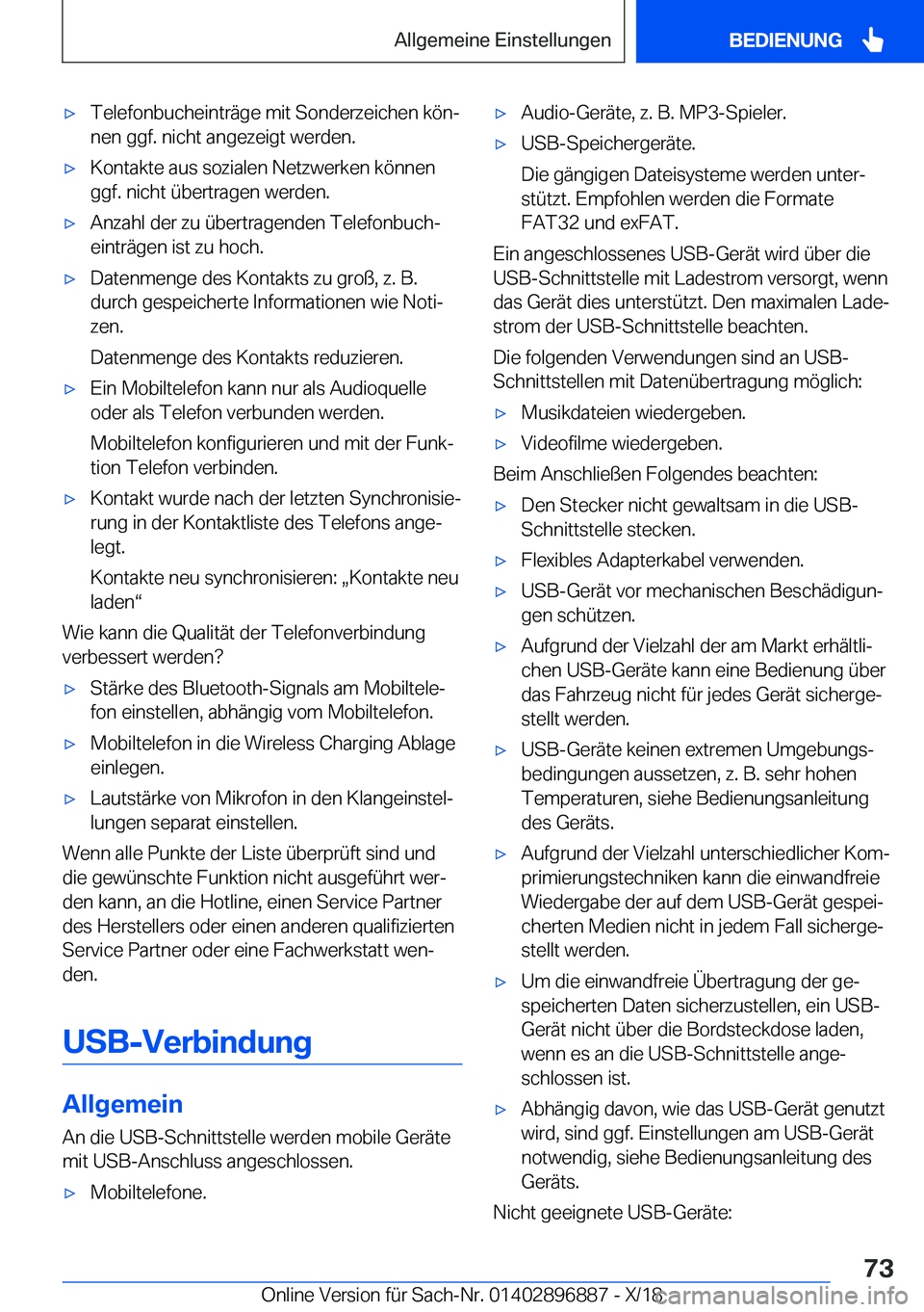 BMW 8 SERIES COUPE 2019  Betriebsanleitungen (in German) x�T�e�l�e�f�o�n�b�u�c�h�e�i�n�t�r�