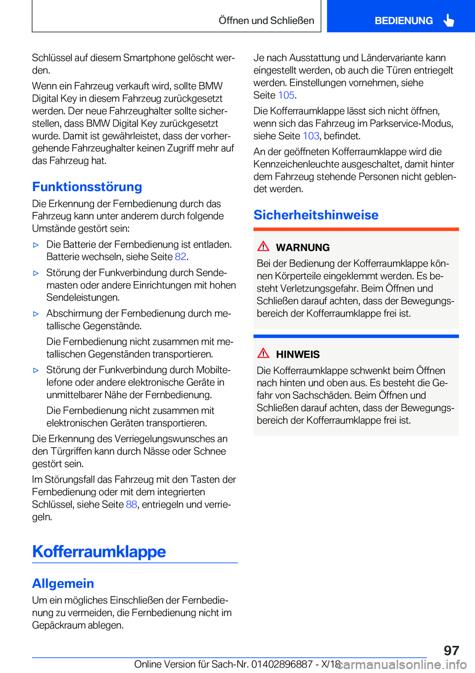 BMW 8 SERIES COUPE 2019  Betriebsanleitungen (in German) �S�c�h�l�