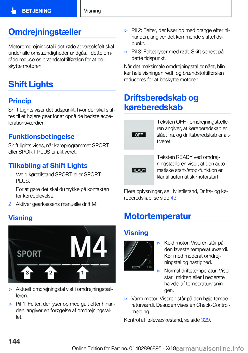 BMW 8 SERIES COUPE 2019  InstruktionsbØger (in Danish) �O�m�d�r�e�j�n�i�n�g�s�t�æ�l�l�e�r
�M�o�t�o�r�o�m�d�r�e�j�n�i�n�g�s�t�a�l��i��d�e�t��r�