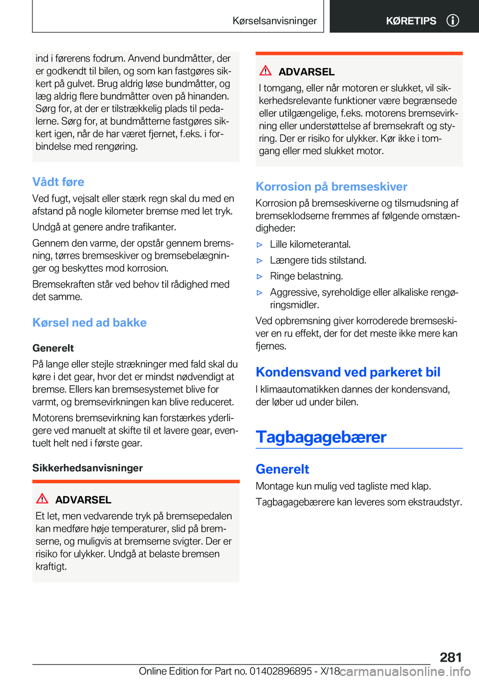 BMW 8 SERIES COUPE 2019  InstruktionsbØger (in Danish) �i�n�d��i��f�