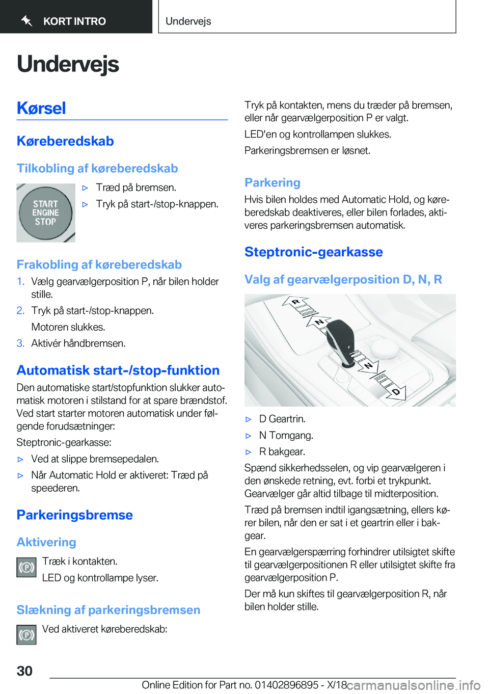 BMW 8 SERIES COUPE 2019  InstruktionsbØger (in Danish) �U�n�d�e�r�v�e�j�s�K�