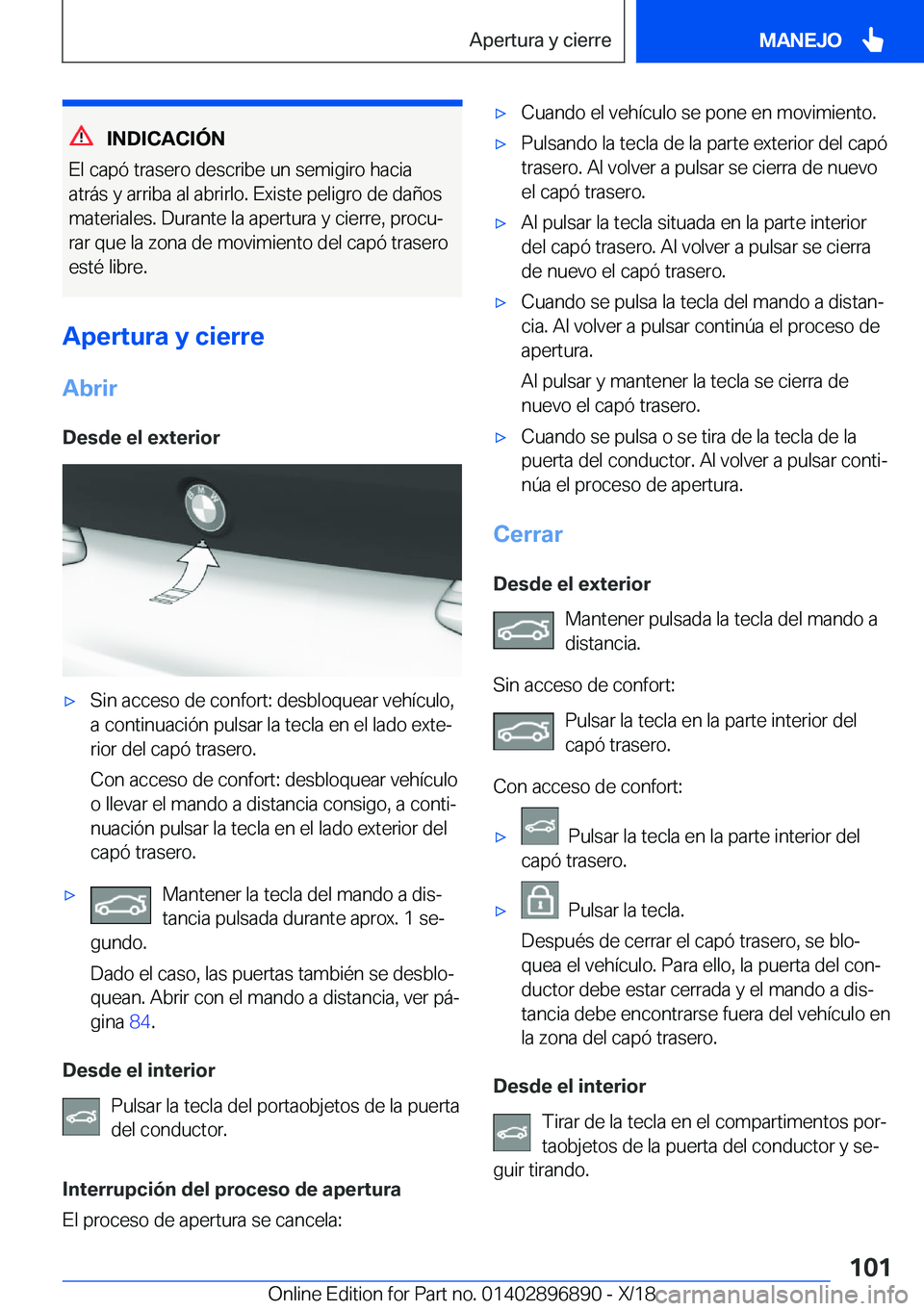 BMW 8 SERIES COUPE 2019  Manuales de Empleo (in Spanish) �I�N�D�I�C�A�C�I�