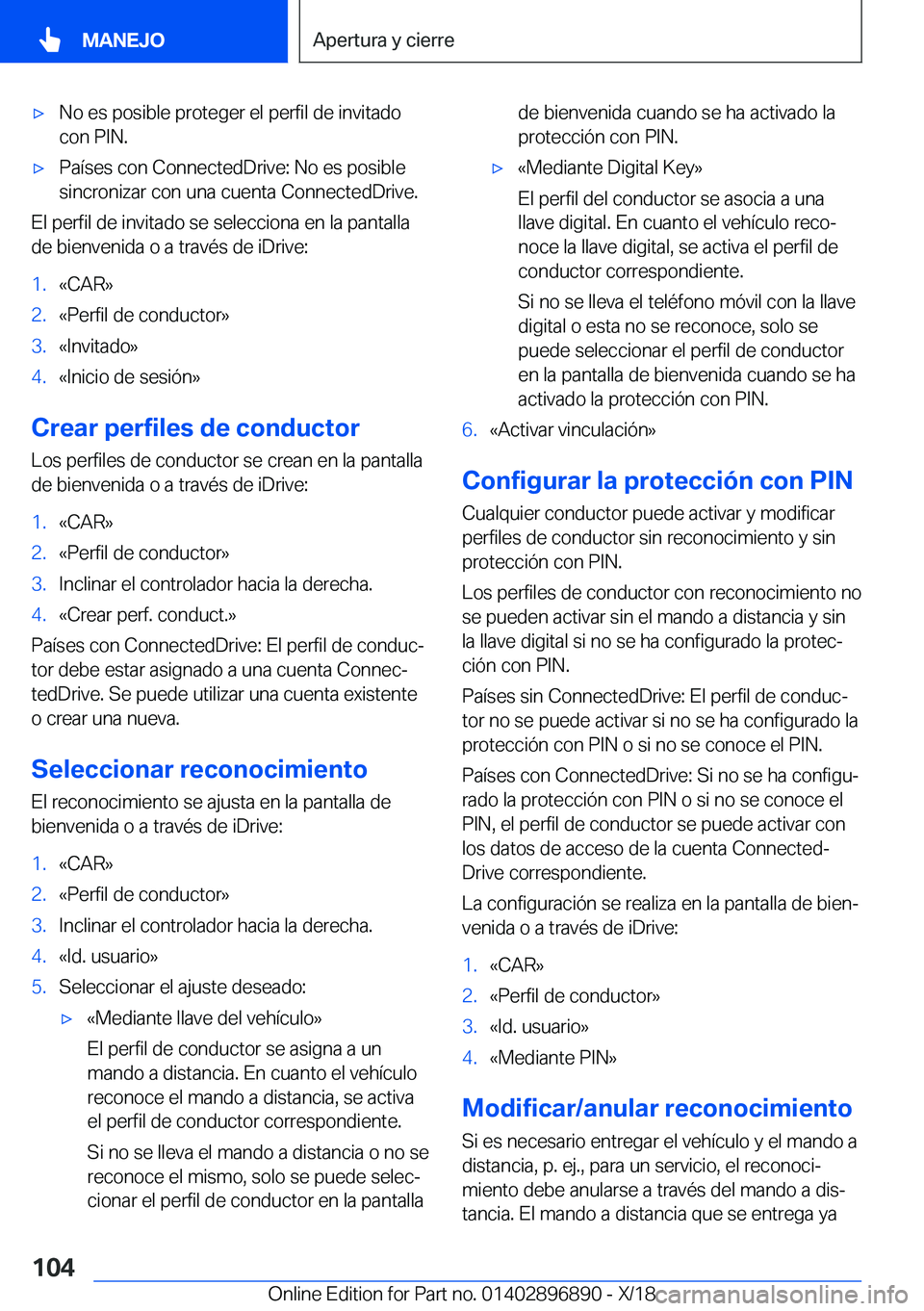 BMW 8 SERIES COUPE 2019  Manuales de Empleo (in Spanish) x�N�o��e�s��p�o�s�i�b�l�e��p�r�o�t�e�g�e�r��e�l��p�e�r�f�i�l��d�e��i�n�v�i�t�a�d�o
�c�o�n��P�I�N�.x�P�a�