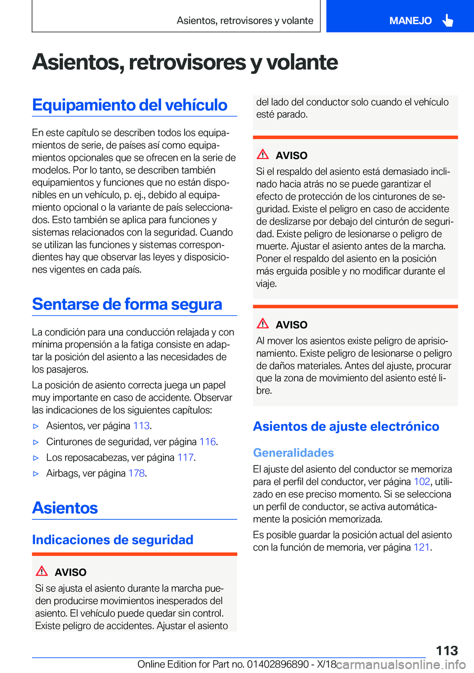 BMW 8 SERIES COUPE 2019  Manuales de Empleo (in Spanish) �A�s�i�e�n�t�o�s�,��r�e�t�r�o�v�i�s�o�r�e�s��y��v�o�l�a�n�t�e�E�q�u�i�p�a�m�i�e�n�t�o��d�e�l��v�e�h�