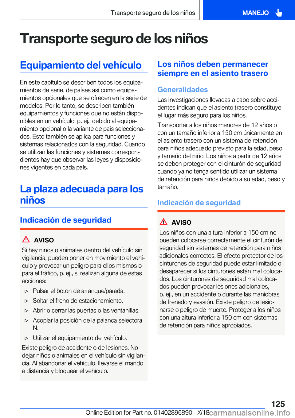 BMW 8 SERIES COUPE 2019  Manuales de Empleo (in Spanish) �T�r�a�n�s�p�o�r�t�e��s�e�g�u�r�o��d�e��l�o�s��n�i�