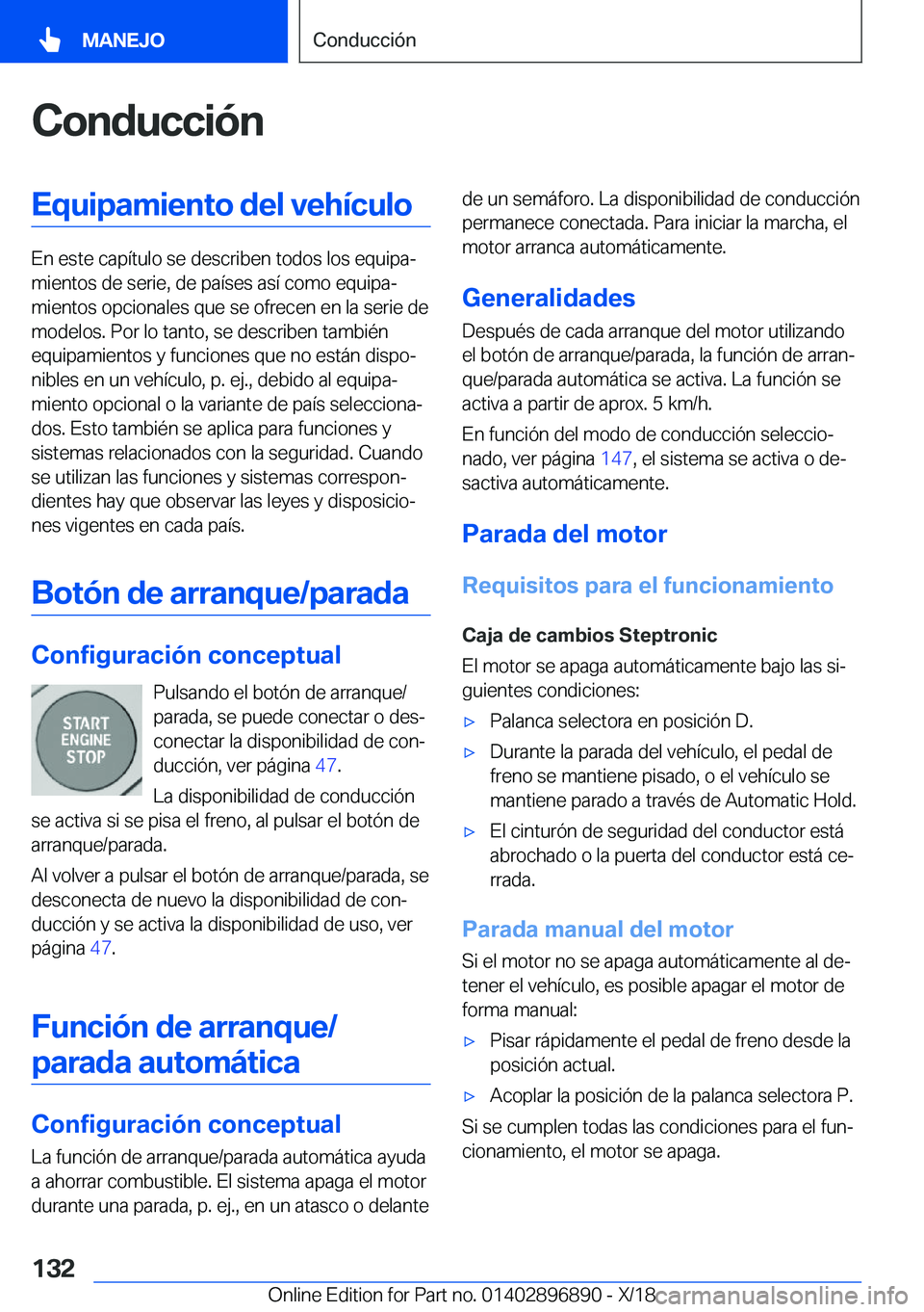 BMW 8 SERIES COUPE 2019  Manuales de Empleo (in Spanish) �C�o�n�d�u�c�c�i�