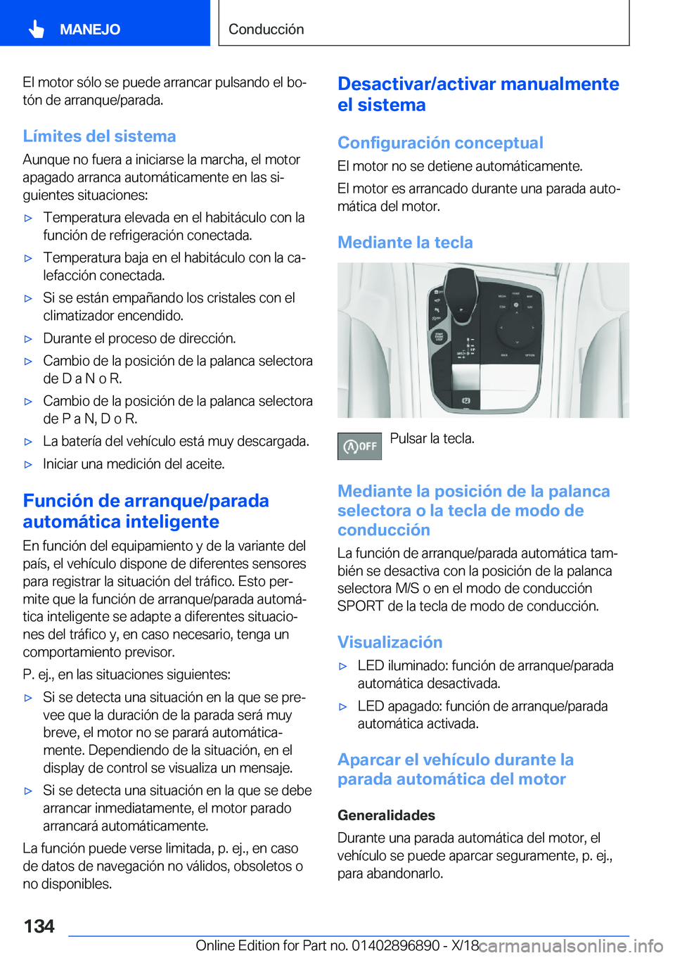 BMW 8 SERIES COUPE 2019  Manuales de Empleo (in Spanish) �E�l��m�o�t�o�r��s�