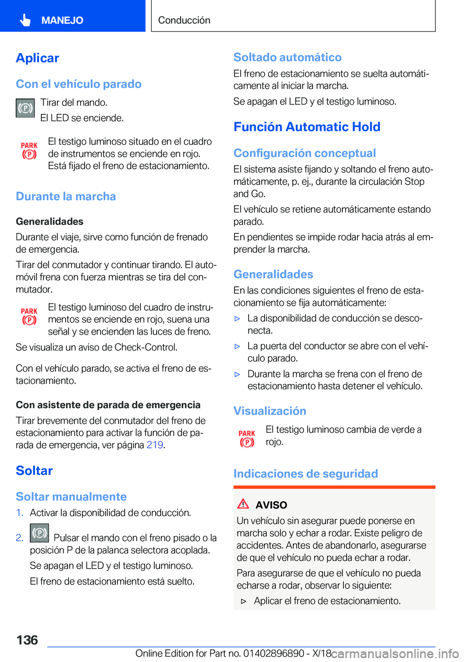 BMW 8 SERIES COUPE 2019  Manuales de Empleo (in Spanish) �A�p�l�i�c�a�r�C�o�n��e�l��v�e�h�