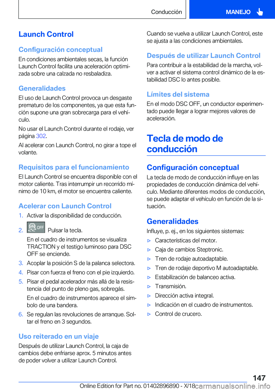 BMW 8 SERIES COUPE 2019  Manuales de Empleo (in Spanish) �L�a�u�n�c�h��C�o�n�t�r�o�l
�C�o�n�f�i�g�u�r�a�c�i�