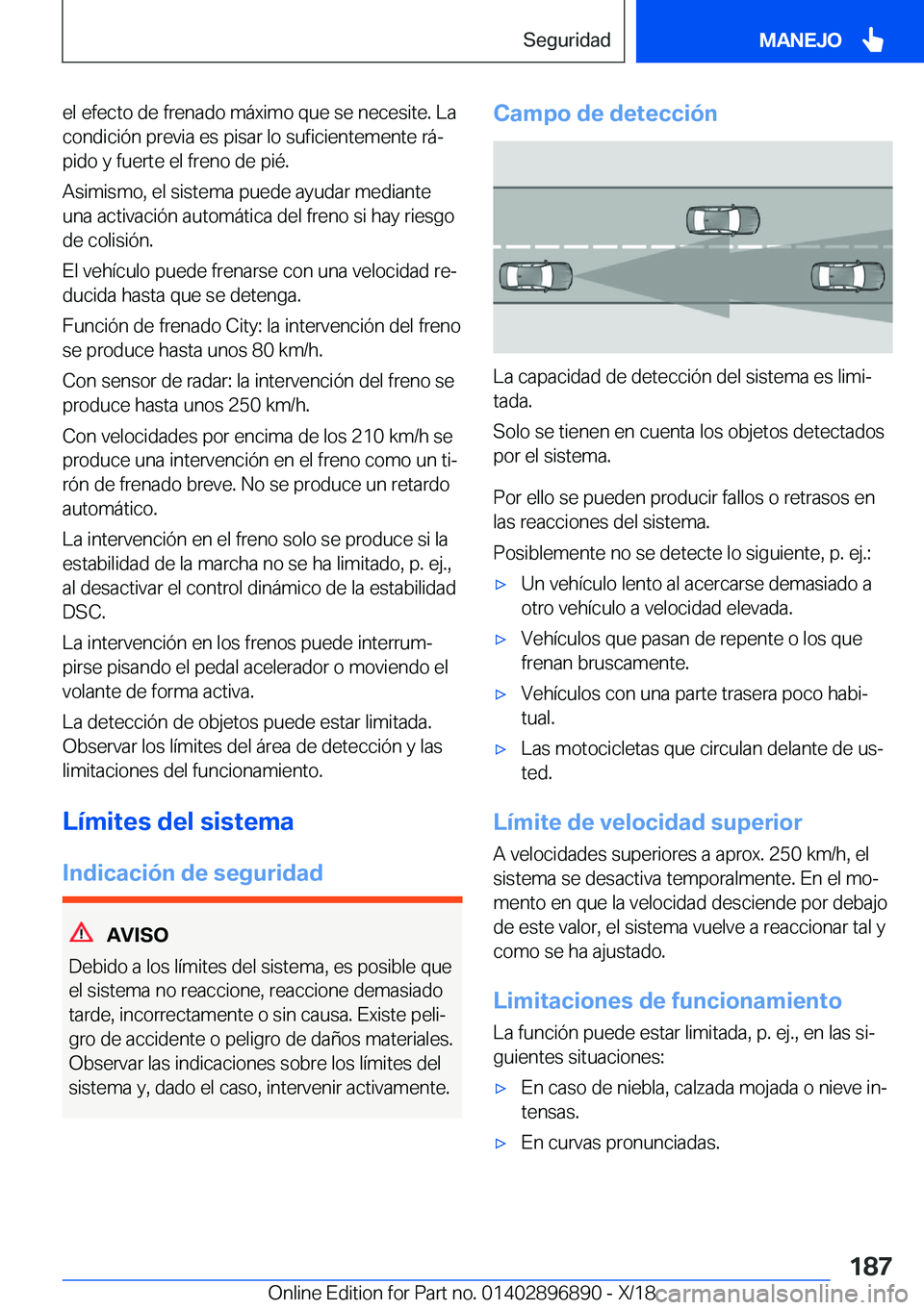 BMW 8 SERIES COUPE 2019  Manuales de Empleo (in Spanish) �e�l��e�f�e�c�t�o��d�e��f�r�e�n�a�d�o��m�