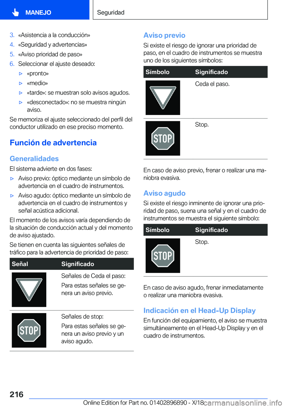 BMW 8 SERIES COUPE 2019  Manuales de Empleo (in Spanish) �3�.�«�A�s�i�s�t�e�n�c�i�a��a��l�a��c�o�n�d�u�c�c�i�