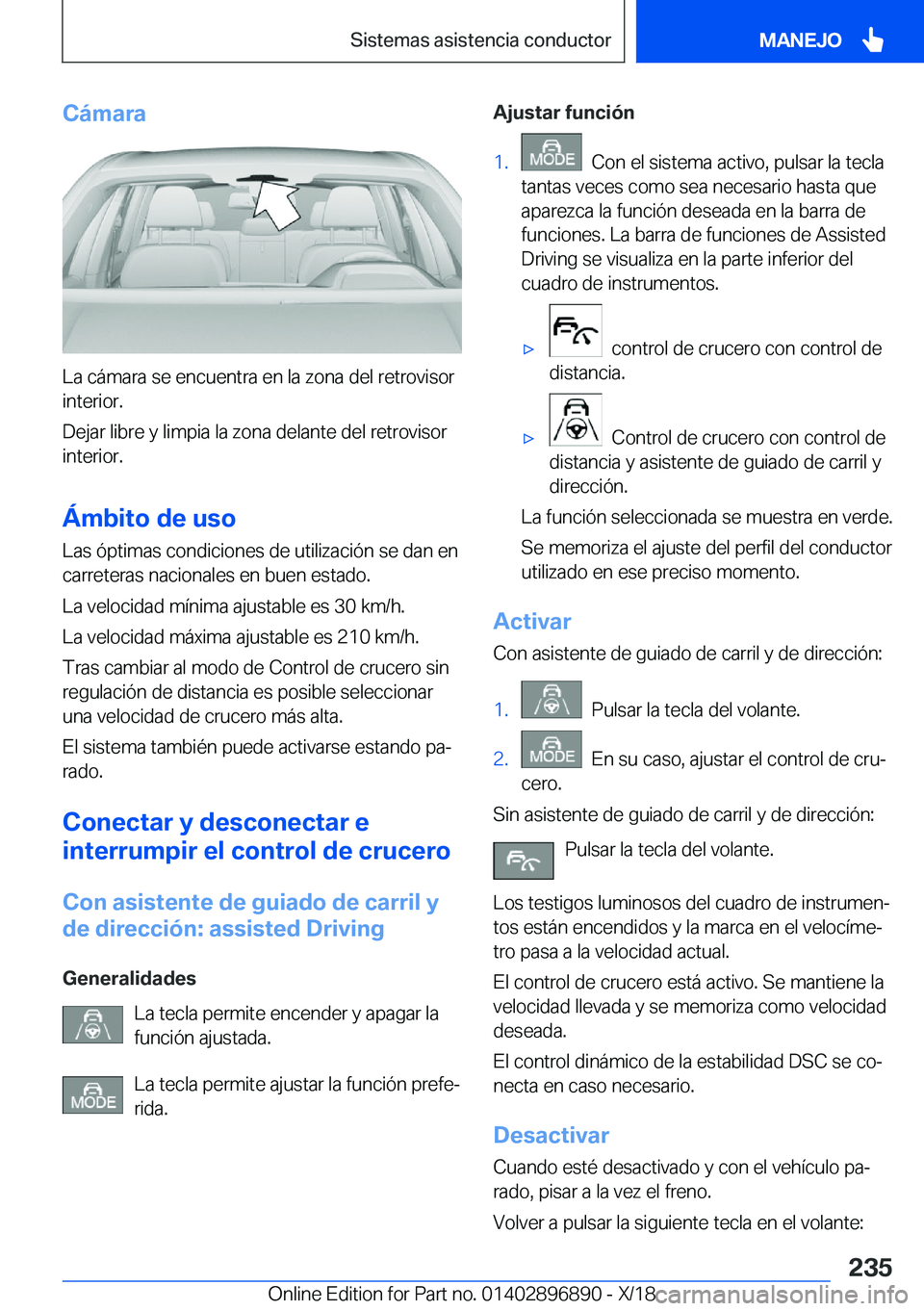 BMW 8 SERIES COUPE 2019  Manuales de Empleo (in Spanish) �C�