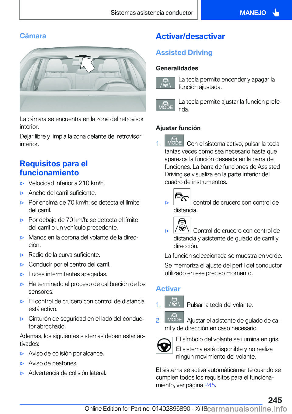 BMW 8 SERIES COUPE 2019  Manuales de Empleo (in Spanish) �C�