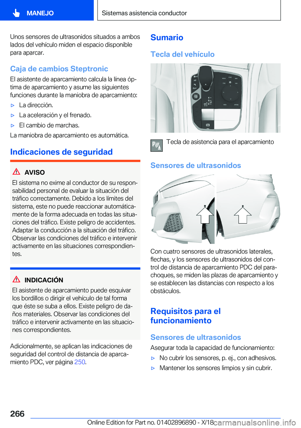 BMW 8 SERIES COUPE 2019  Manuales de Empleo (in Spanish) �U�n�o�s��s�e�n�s�o�r�e�s��d�e��u�l�t�r�a�s�o�n�i�d�o�s��s�i�t�u�a�d�o�s��a��a�m�b�o�s�l�a�d�o�s��d�e�l��v�e�h�
