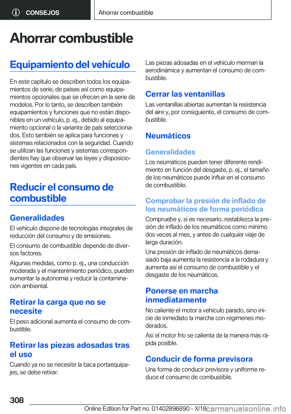 BMW 8 SERIES COUPE 2019  Manuales de Empleo (in Spanish) �A�h�o�r�r�a�r��c�o�m�b�u�s�t�i�b�l�e�E�q�u�i�p�a�m�i�e�n�t�o��d�e�l��v�e�h�