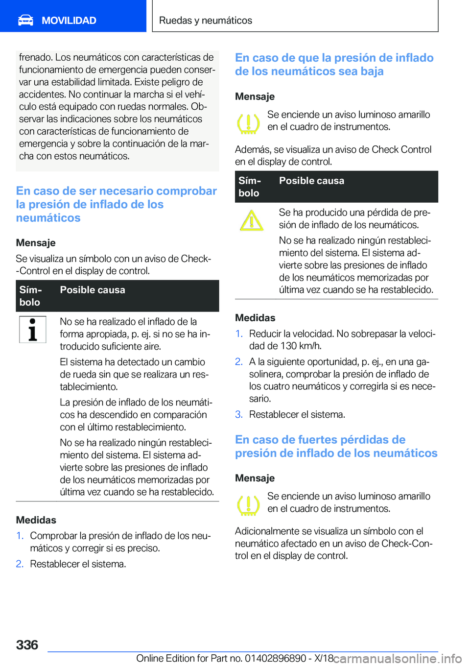 BMW 8 SERIES COUPE 2019  Manuales de Empleo (in Spanish) �f�r�e�n�a�d�o�.��L�o�s��n�e�u�m�