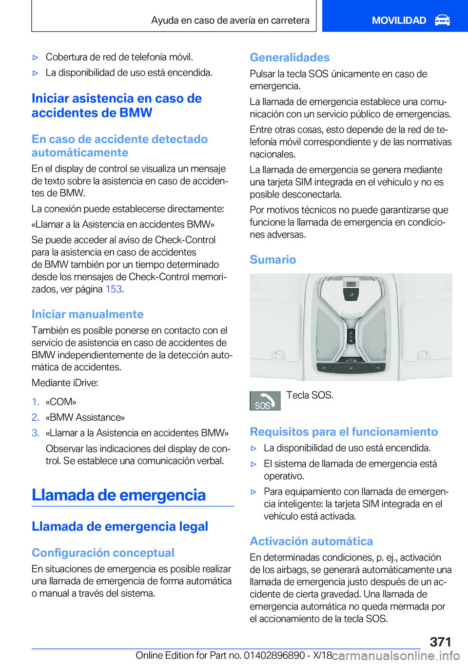 BMW 8 SERIES COUPE 2019  Manuales de Empleo (in Spanish) x�C�o�b�e�r�t�u�r�a��d�e��r�e�d��d�e��t�e�l�e�f�o�n�