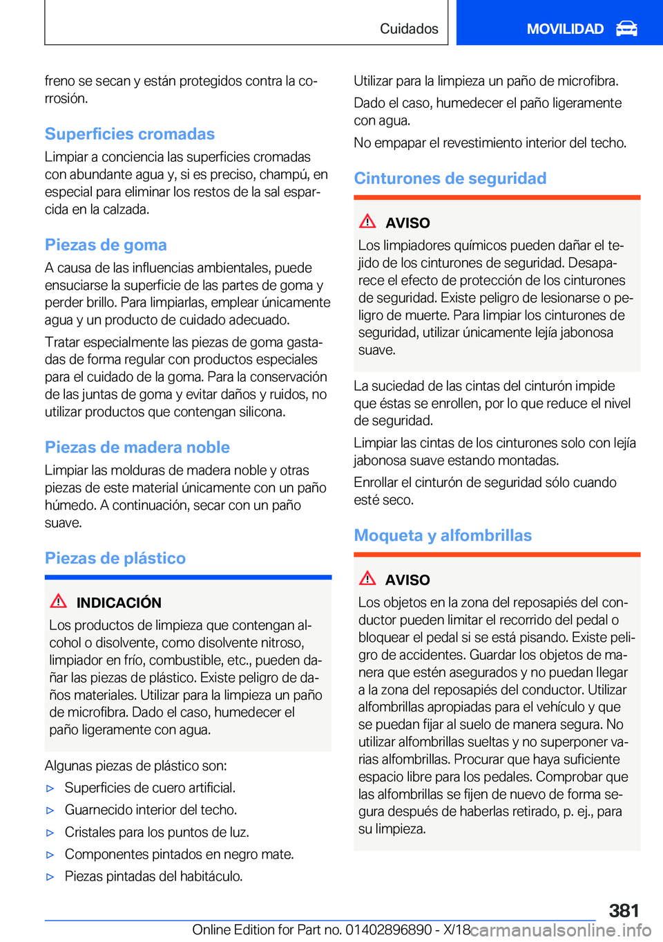 BMW 8 SERIES COUPE 2019  Manuales de Empleo (in Spanish) �f�r�e�n�o��s�e��s�e�c�a�n��y��e�s�t�