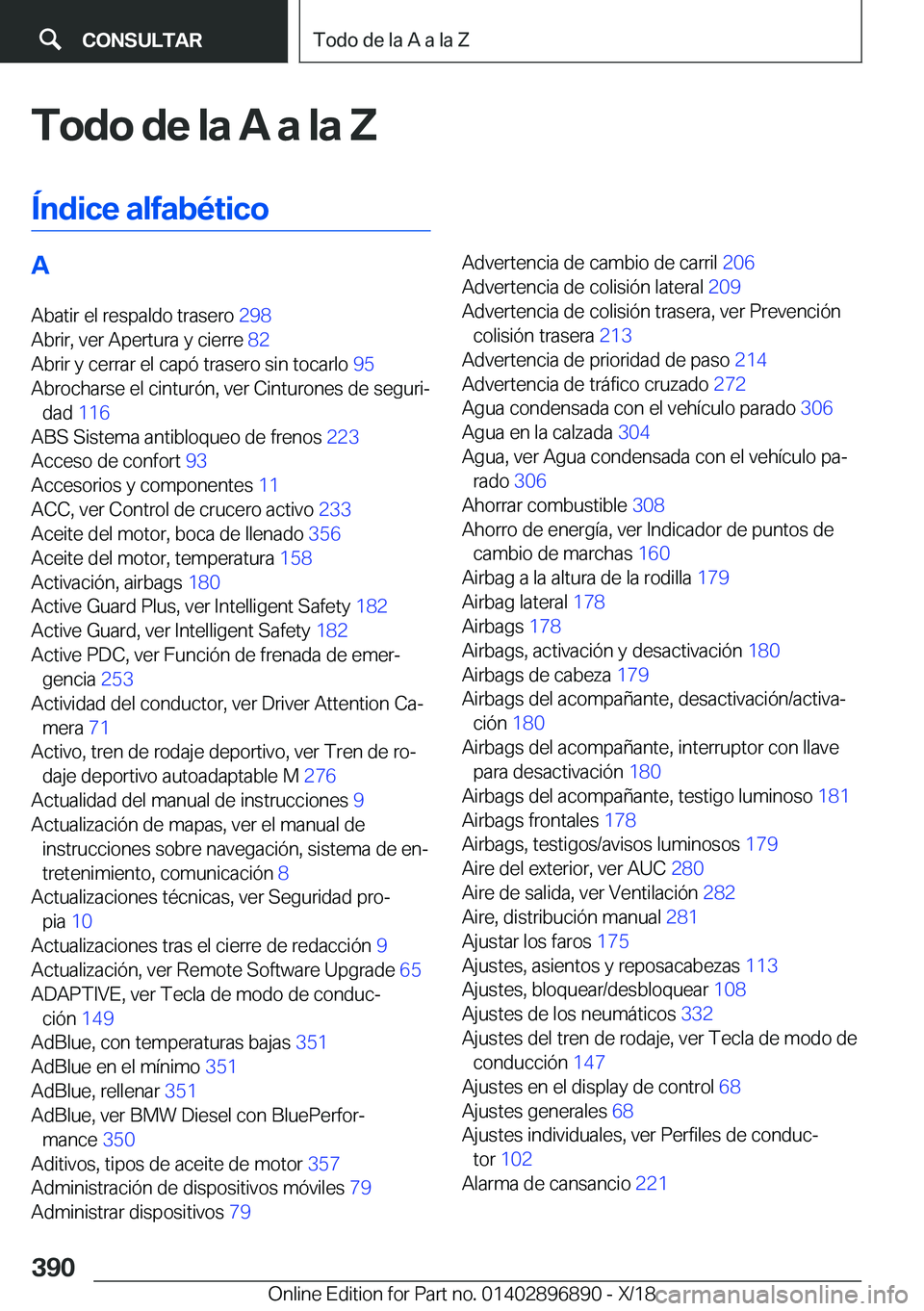 BMW 8 SERIES COUPE 2019  Manuales de Empleo (in Spanish) �T�o�d�o��d�e��l�a��A��a��l�a��Z
�