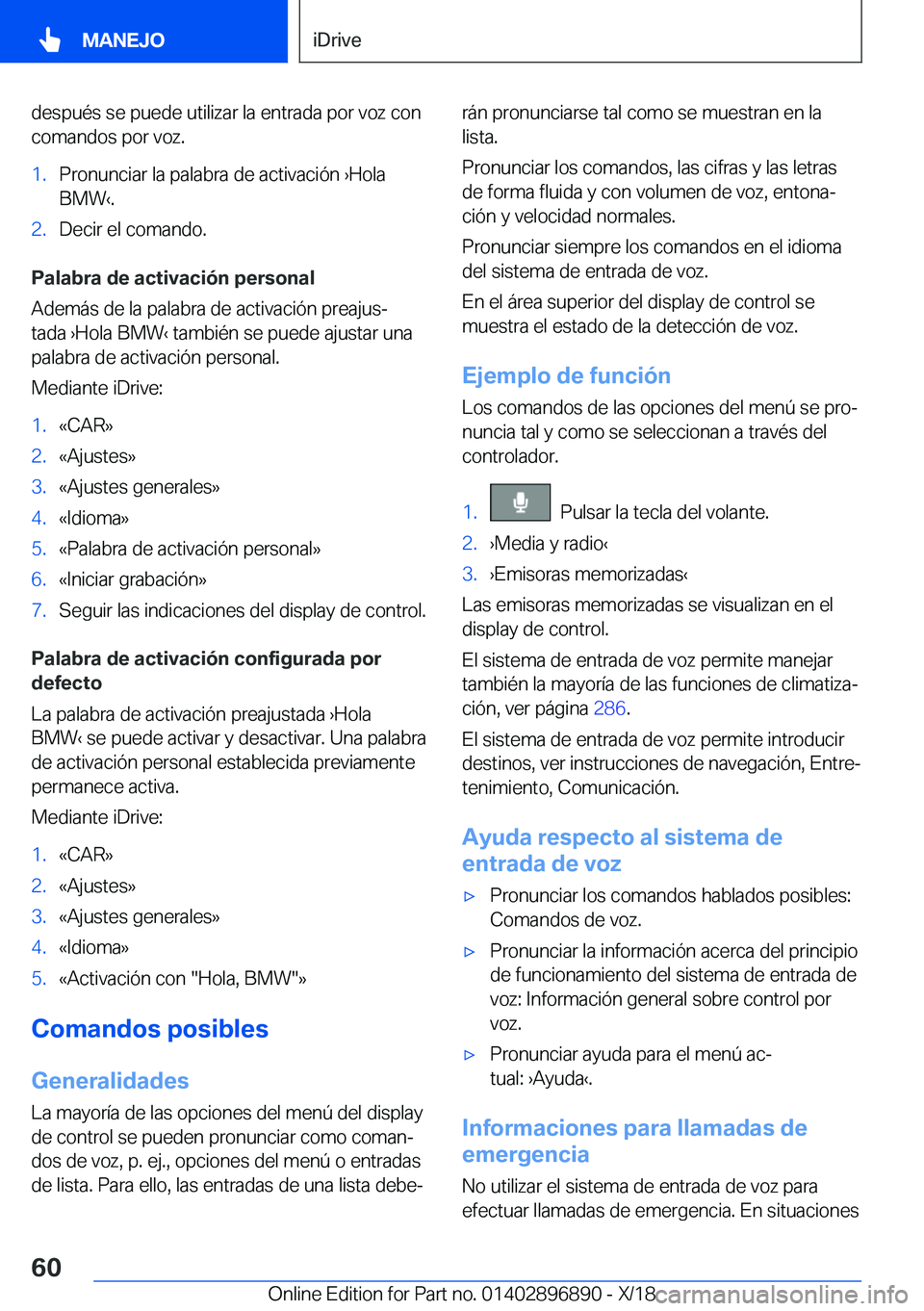 BMW 8 SERIES COUPE 2019  Manuales de Empleo (in Spanish) �d�e�s�p�u�