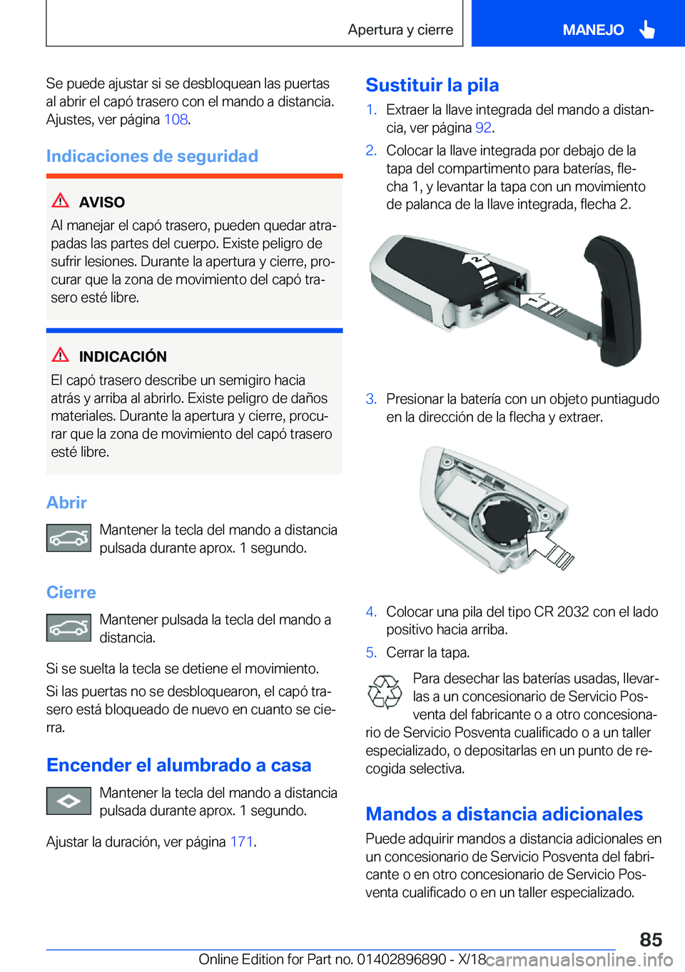 BMW 8 SERIES COUPE 2019  Manuales de Empleo (in Spanish) �S�e��p�u�e�d�e��a�j�u�s�t�a�r��s�i��s�e��d�e�s�b�l�o�q�u�e�a�n��l�a�s��p�u�e�r�t�a�s�a�l��a�b�r�i�r��e�l��c�a�p�