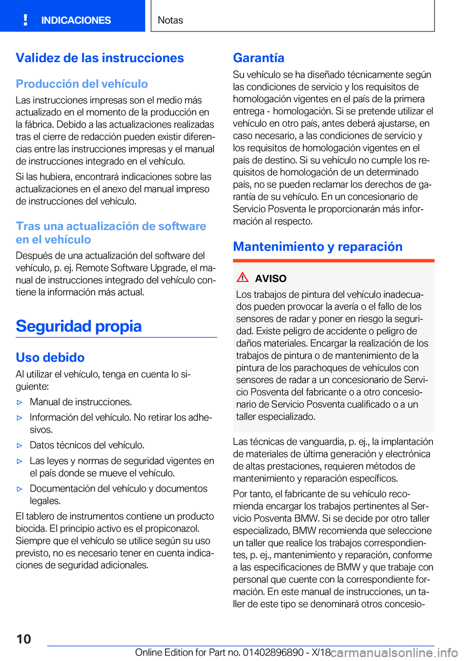 BMW 8 SERIES COUPE 2019  Manuales de Empleo (in Spanish) �V�a�l�i�d�e�z��d�e��l�a�s��i�n�s�t�r�u�c�c�i�o�n�e�s�P�r�o�d�u�c�c�i�