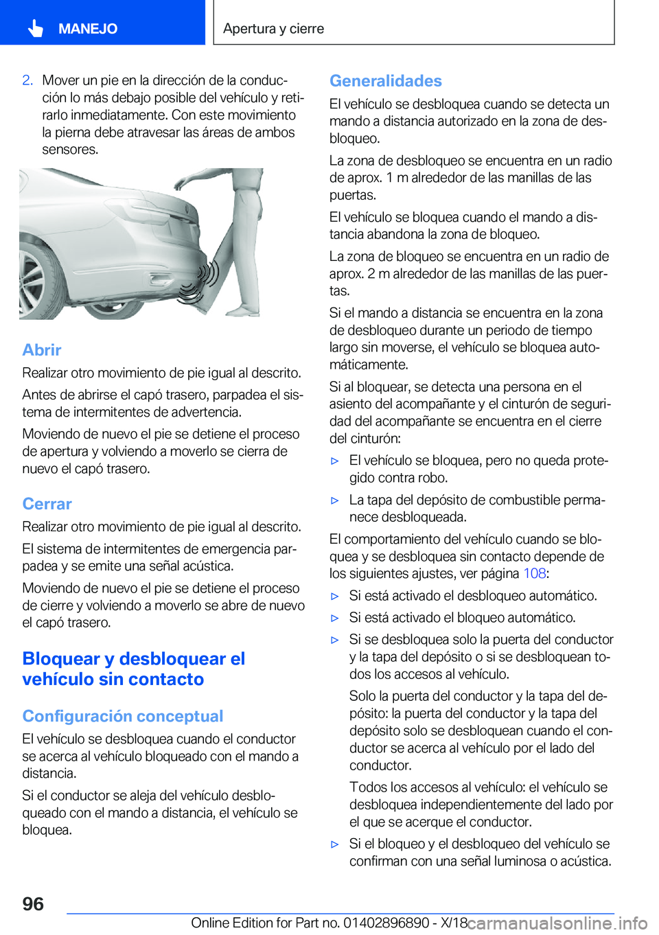 BMW 8 SERIES COUPE 2019  Manuales de Empleo (in Spanish) �2�.�M�o�v�e�r��u�n��p�i�e��e�n��l�a��d�i�r�e�c�c�i�