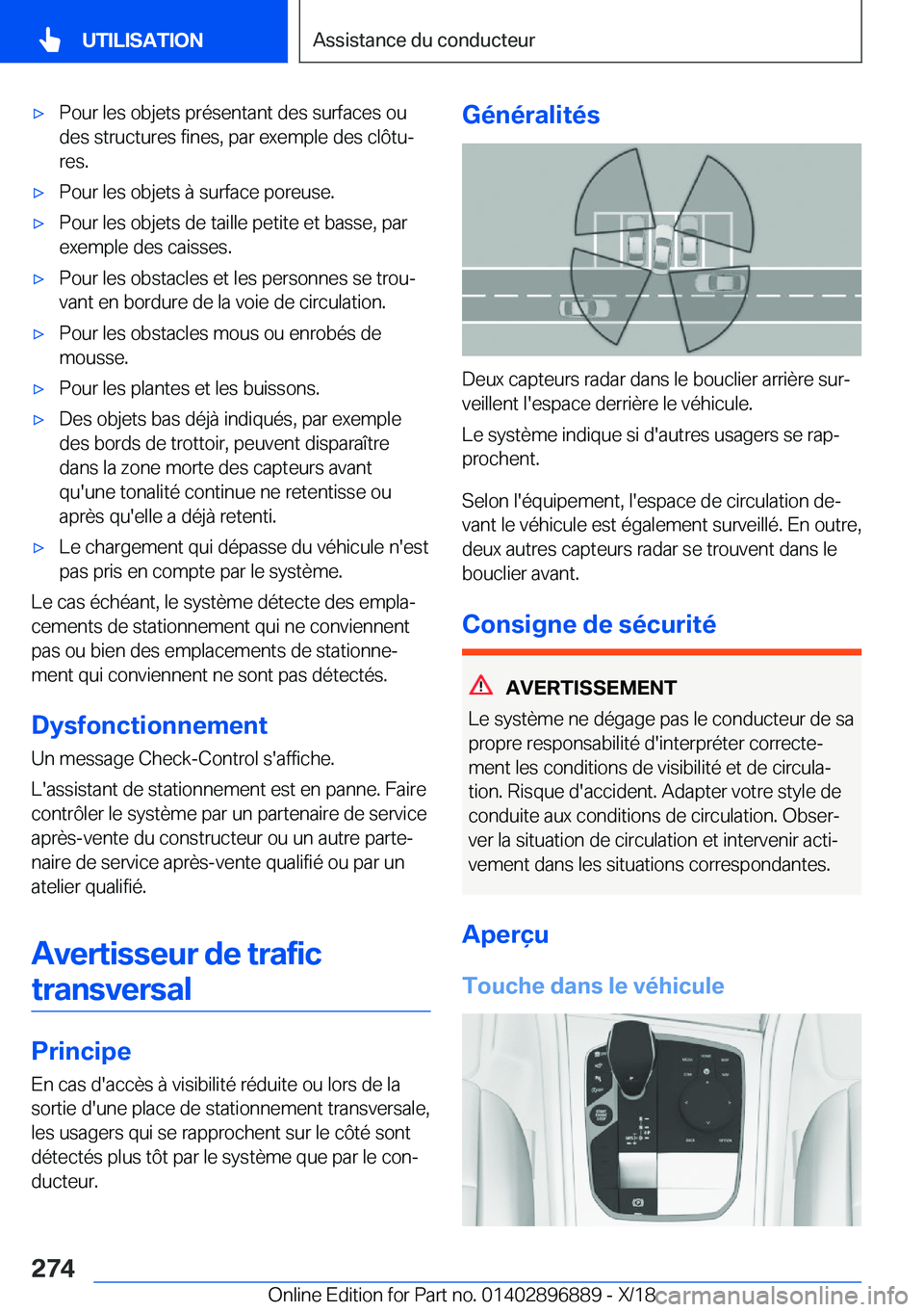 BMW 8 SERIES COUPE 2019  Notices Demploi (in French) 'x�P�o�u�r��l�e�s��o�b�j�e�t�s��p�r�é�s�e�n�t�a�n�t��d�e�s��s�u�r�f�a�c�e�s��o�u�d�e�s��s�t�r�u�c�t�u�r�e�s��f�i�n�e�s�,��p�a�r��e�x�e�m�p�l�e��d�e�s��c�l�
