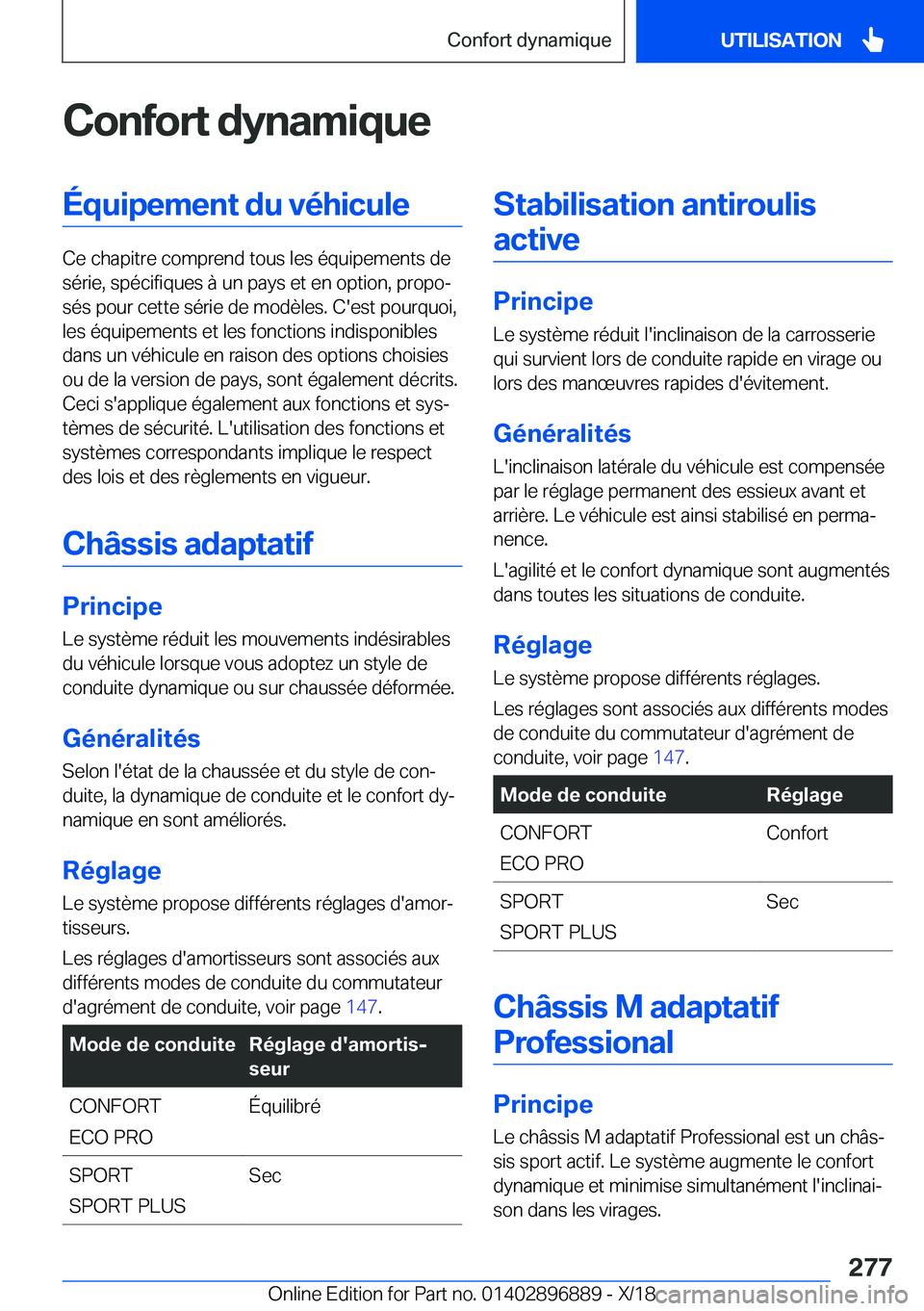 BMW 8 SERIES COUPE 2019  Notices Demploi (in French) �C�o�n�f�o�r�t��d�y�n�a�m�i�q�u�e�