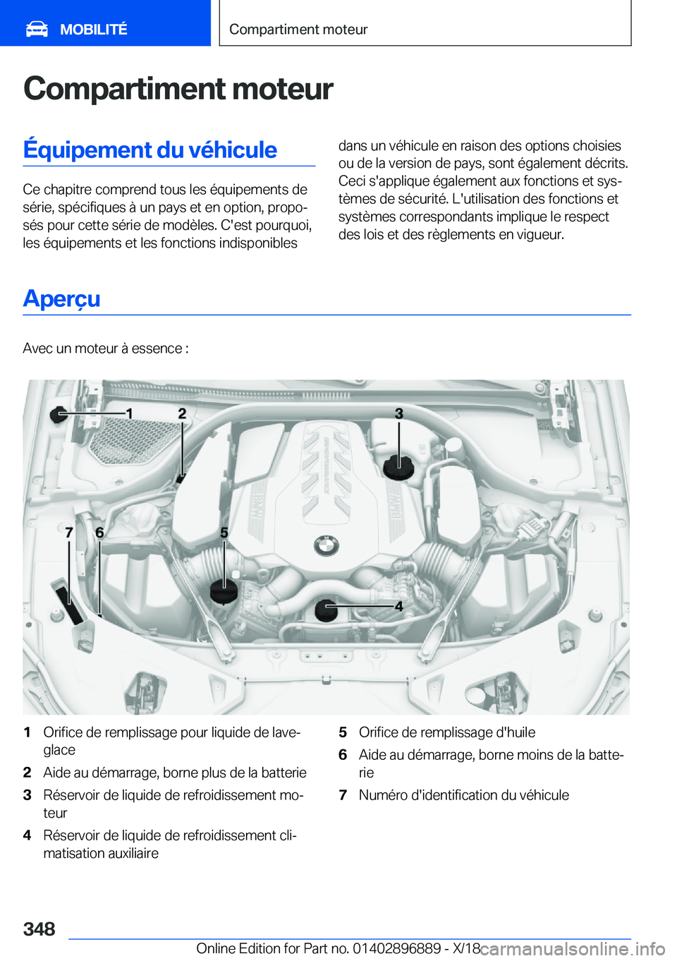 BMW 8 SERIES COUPE 2019  Notices Demploi (in French) �C�o�m�p�a�r�t�i�m�e�n�t��m�o�t�e�u�r�