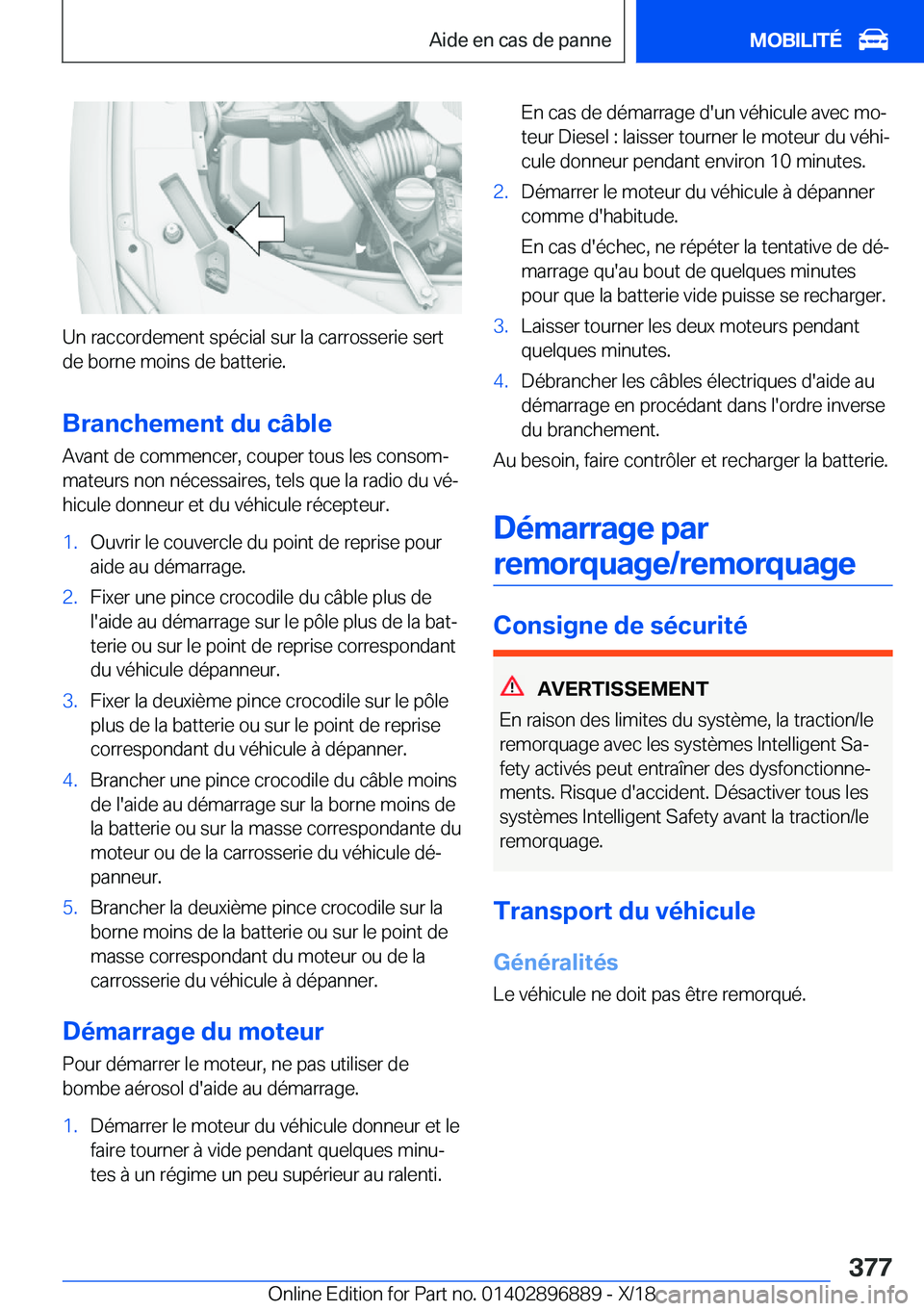 BMW 8 SERIES COUPE 2019  Notices Demploi (in French) �U�n��r�a�c�c�o�r�d�e�m�e�n�t��s�p�é�c�i�a�l��s�u�r��l�a��c�a�r�r�o�s�s�e�r�i�e��s�e�r�t
�d�e��b�o�r�n�e��m�o�i�n�s��d�e��b�a�t�t�e�r�i�e�.
�B�r�a�n�c�h�e�m�e�n�t��d�u��c�