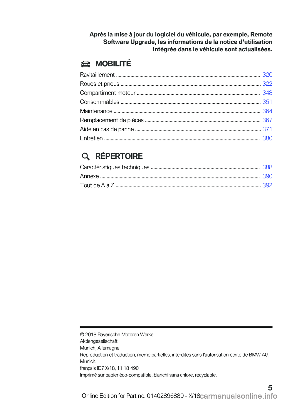 BMW 8 SERIES COUPE 2019  Notices Demploi (in French) �M�O�B�I�L�I�T�