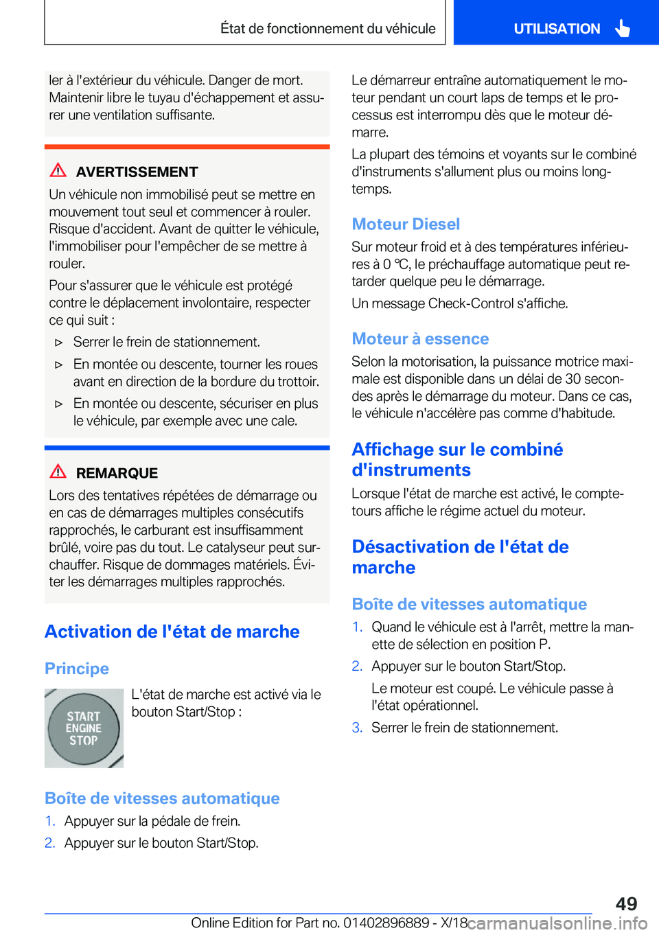 BMW 8 SERIES COUPE 2019  Notices Demploi (in French) �l�e�r��