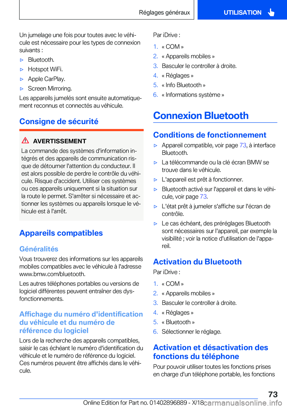 BMW 8 SERIES COUPE 2019  Notices Demploi (in French) �U�n��j�u�m�e�l�a�g�e��u�n�e��f�o�i�s��p�o�u�r��t�o�u�t�e�s��a�v�e�c��l�e��v�é�h�ij�c�u�l�e��e�s�t��n�é�c�e�s�s�a�i�r�e��p�o�u�r��l�e�s��t�y�p�e�s��d�e��c�o�n�n�e�x�i�o�n�s�u�i�v�a�n